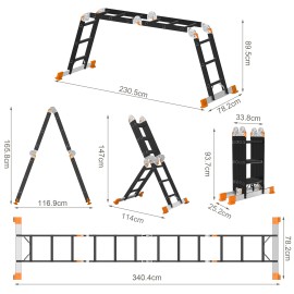 AMHANCIBLE EBAL01RN 橙色多用途折叠梯