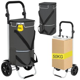 AMHANCIBLE 3-in-1 foldable trolley shopping trolley EHSC01GY