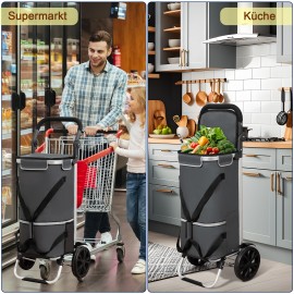 AMHANCIBLE 3-in-1 foldable trolley shopping trolley EHSC01GY