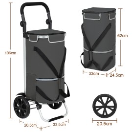 AMHANCIBLE 3-in-1 foldable trolley shopping trolley EHSC01GY