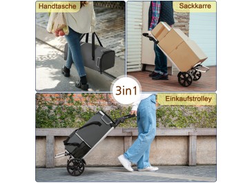 AMHANCIBLE 3-in-1 foldable trolley shopping trolley EHSC01GY