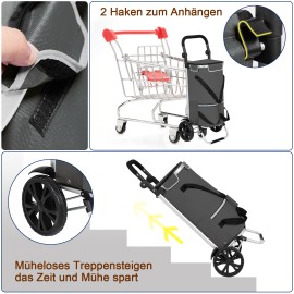 AMHANCIBLE 3-in-1 foldable trolley shopping trolley EHSC01GY