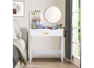 LOAKEKEL Vanity Desk with Mirror and Lights