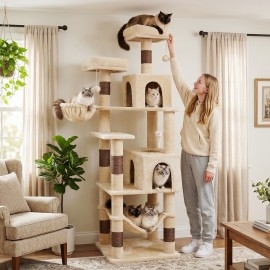 AMHANCIBLE 180cm Cat Tower with 8 Cat Scratching Posts