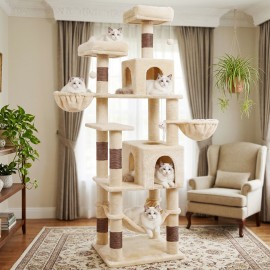 AMHANCIBLE 180cm Cat Tower with 8 Cat Scratching Posts
