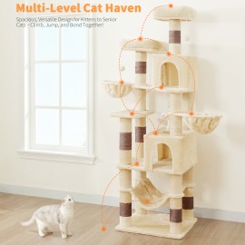 AMHANCIBLE 180cm Cat Tower with 8 Cat Scratching Posts