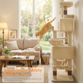 AMHANCIBLE 180cm Cat Tower with 8 Cat Scratching Posts