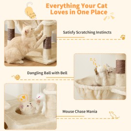AMHANCIBLE 180cm Cat Tower with 8 Cat Scratching Posts