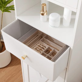 AMHANCIBLE Tall Bathroom Cabinet, Storage Cabinet with 2 Doors & 1 Drawer, for Living Room, Entryway, Home Office, White ETSC02WT