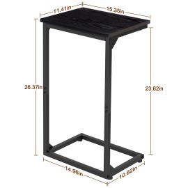 AMHANCIBLE Couch Side Table, 26.37" Tall C Shaped End Table Set of 2
