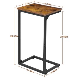 AMHANCIBLE Couch Side Table, 26.37" Tall C Shaped End Table Set of 1