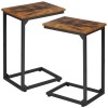 AMHANCIBLE C Shaped End Table Set of 2 HET02CBR 
