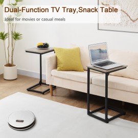 AMHANCIBLE C Shaped End Table Set of 2 HET02CGY