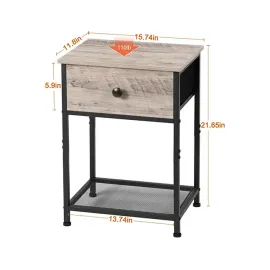 AMHANCIBLE Night Stand Set 2 HET03SDGY