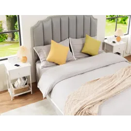 AMHANCIBLE 纤薄床头柜，带布艺储物抽屉，适用于卧室 HET03SDPWT 