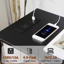 LOAKEKEL Small End Tables, Side Table with Charging Station