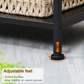 LOAKEKEL Small End Tables, Side Table with Charging Station
