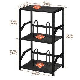 LOAKEKEL 唱片机支架带唱片收纳功能 黑色 HETCD010BK-1