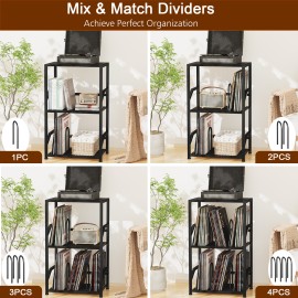 LOAKEKEL 唱片机支架带唱片收纳功能 黑色 HETCD010BK-1