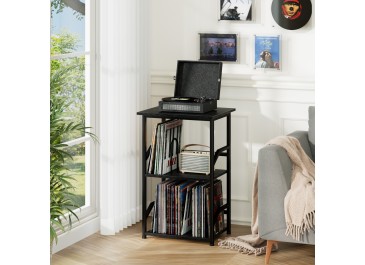 LOAKEKEL Soporte para tocadiscos con escritorio extragrande, color negro HETCD020BK-1