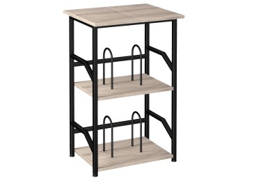 Record Player Stand with Extra-Large Desktop Gray HETCD020GY-1