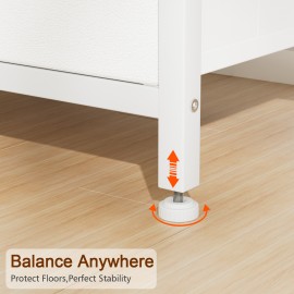 Nightstand with Fabric Drawers White HETS002WP-1