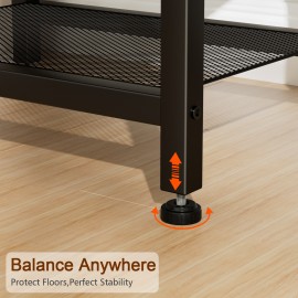 LOAKEKEL Night Stand with Charging Station, Small Bedside Table with Fabric Drawer, Nightstand with USB Ports & Outlets for Bedroom, Living Room, Brown, HETS010BR-1