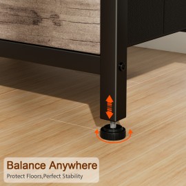 LOAKEKEL Night Stand with Charging Station, Small Bedside Table with Fabric Drawer, Nightstand with USB Ports & Outlets for Bedroom, Living Room, Grey, HETS020GY-1