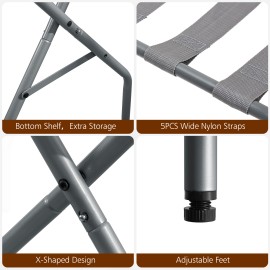AMHANCIBLE Luggage Rack, Set of 2, Foldable Suitcase Stands, Metal Luggage Holder for Guest Room, Bedroom, Hotel, Holds up to 50 kg, Easy Assemble, Grey HLR01GY