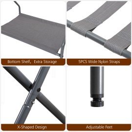 AMHANCIBLE Luggage Rack, Set of 2, Foldable Suitcase Stands for Guest Room, Metal Luggage Holder with Storage Shelf for Bedroom, Hotel, Easy Assemble, HLR02GY