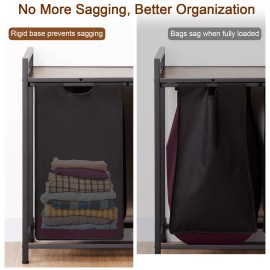 AMHANCIBLE Laundry Hamper, Laundry Basket, Laundry Sorter with 2 Pull-Out