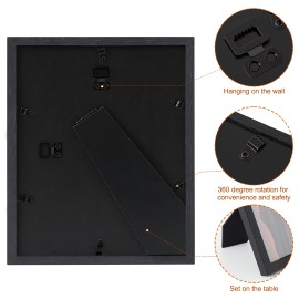 LOAKEKEL Photo Frames, Picture Frame Set of 10, Two 8x10, Four 5x7, Four 4x6, Collage Picture Frames, for Wall, Tabletop, Gallery Display, Multiple Sizes Photos, Black HPFP10BK