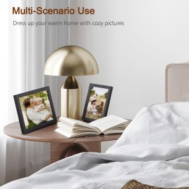 LOAKEKEL Photo Frames, Picture Frame Set of 10, Two 8x10, Four 5x7, Four 4x6, Collage Picture Frames, for Wall, Tabletop, Gallery Display, Multiple Sizes Photos, Black HPFP10BK