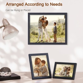 LOAKEKEL Photo Frames, Picture Frame Set of 10, Two 8x10, Four 5x7, Four 4x6, Collage Picture Frames, for Wall, Tabletop, Gallery Display, Multiple Sizes Photos, Black HPFP10BK