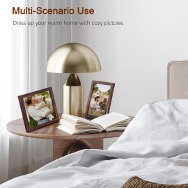 LOAKEKEL Photo Frames, Picture Frame Set of 10, Two 8x10, Four 5x7, Four 4x6, Collage Picture Frames, for Wall, Tabletop, Gallery Display, Multiple Sizes Photos, Brown HPFP10BR