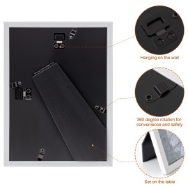 LOAKEKEL Photo Frames, Picture Frame Set of 10, Two 8x10, Four 5x7, Four 4x6, Collage Picture Frames, for Wall, Tabletop, Gallery Display, Multiple Sizes Photos, White HPFP10WT