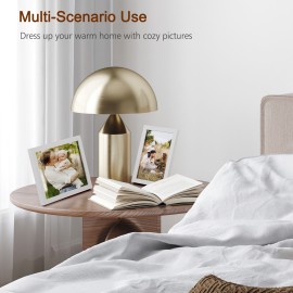 LOAKEKEL Photo Frames, Picture Frame Set of 10, Two 8x10, Four 5x7, Four 4x6, Collage Picture Frames, for Wall, Tabletop, Gallery Display, Multiple Sizes Photos, White HPFP10WT