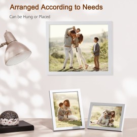 LOAKEKEL Photo Frames, Picture Frame Set of 10, Two 8x10, Four 5x7, Four 4x6, Collage Picture Frames, for Wall, Tabletop, Gallery Display, Multiple Sizes Photos, White HPFP10WT