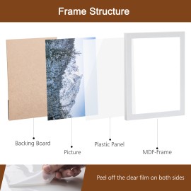LOAKEKEL Photo Frames, Picture Frame Set of 10, Two 8x10, Four 5x7, Four 4x6, Collage Picture Frames, for Wall, Tabletop, Gallery Display, Multiple Sizes Photos, White HPFP10WT