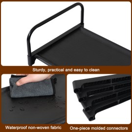 LOAKEKEL Shoe Rack, 3 Tier Non-Woven Fabric Portable Shoe Shelf, Space Saving Shoe Organizer for Closet, up to 12-16 Pairs, Shoe Storage for Entryway, Bedroom, Black HSRF03BK