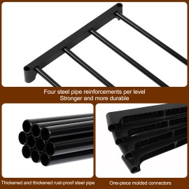 LOAKEKEL Shoe Rack, Black Metal 3 Tier Shoe Organizer for 16-20 Pairs, Space Saving Shoe Stand, Storage Shelf for Closet, Entryway, Hallway HSRM03BK