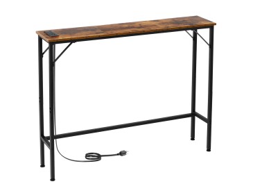 LOAKEKEL Narrow Console Table with Power Outlet & USB Port - 40 Inch Sofa Table for Couch, Entryway & Hallway
