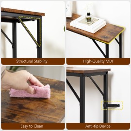 LOAKEKEL Narrow Console Table with Power Outlet & USB Port - 40 Inch Sofa Table for Couch, Entryway & Hallway