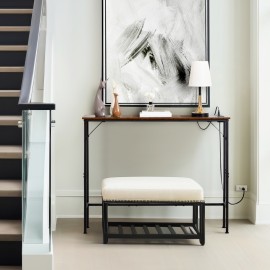 LOAKEKEL Narrow Console Table with Power Outlet & USB Port - 40 Inch Sofa Table for Couch, Entryway & Hallway