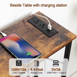 LOAKEKEL Narrow Console Table with Power Outlet & USB Port - 40 Inch Sofa Table for Couch, Entryway & Hallway