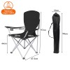 Foldable Camping Chair, Set of 2, Folding Fishing Chairs with Cup Holder, High Backrest OCC02BK