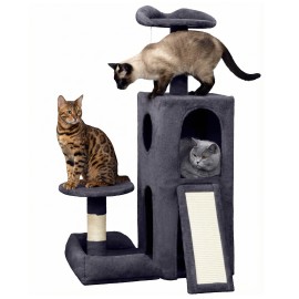 Cute Cat Tree, Kitten Cat Tower for Indoor Cat, Small Cat Tree with Sisal Scratching Posts and Top Perch, Condo with Jump Platform, Cat Furniture Activity PMT01DG