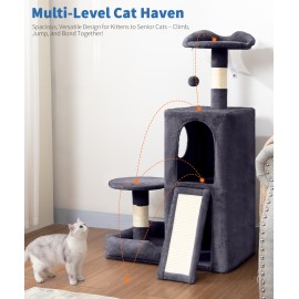 Cute Cat Tree, Kitten Cat Tower for Indoor Cat, Small Cat Tree with Sisal Scratching Posts and Top Perch, Condo with Jump Platform, Cat Furniture Activity PMT01DG