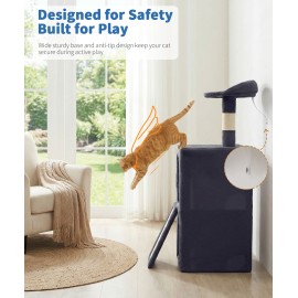 Cute Cat Tree, Kitten Cat Tower for Indoor Cat, Small Cat Tree with Sisal Scratching Posts and Top Perch, Condo with Jump Platform, Cat Furniture Activity PMT01DG