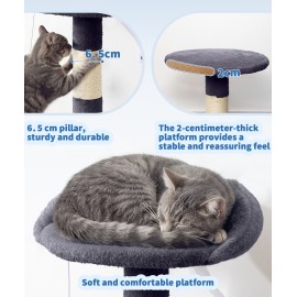 Cute Cat Tree, Kitten Cat Tower for Indoor Cat, Small Cat Tree with Sisal Scratching Posts and Top Perch, Condo with Jump Platform, Cat Furniture Activity PMT01DG